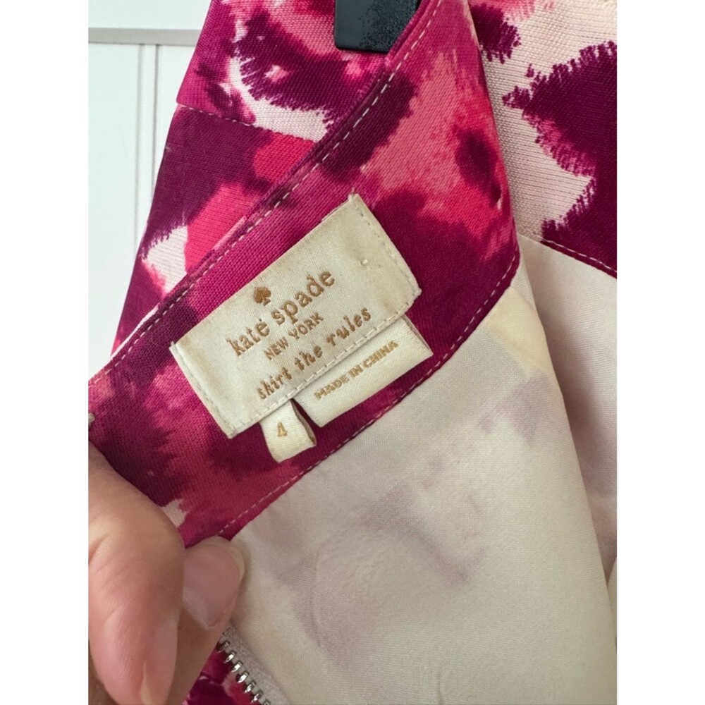 kate spade Pink Magenta Floral Pencil Skirt - Size 4 - Picture 2 of 5
